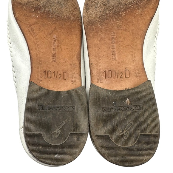 Giorgio Brutini Le Glove Men's 10.5 D White Vintage Leather Loafers Tassel Woven - Picture 8 of 10